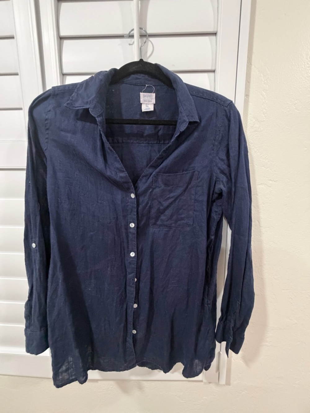 Navy Button-Up Lightweight Shirt